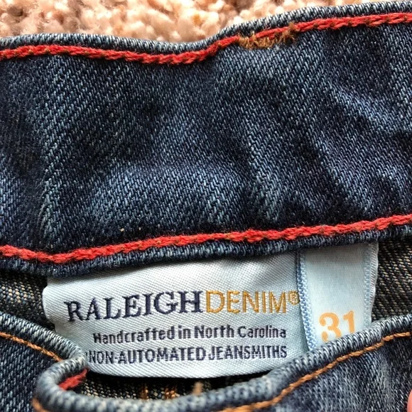 Raleigh Denim Distressed Selvedge Jeans - Like New sz 31 (33 Actual) Made in USA